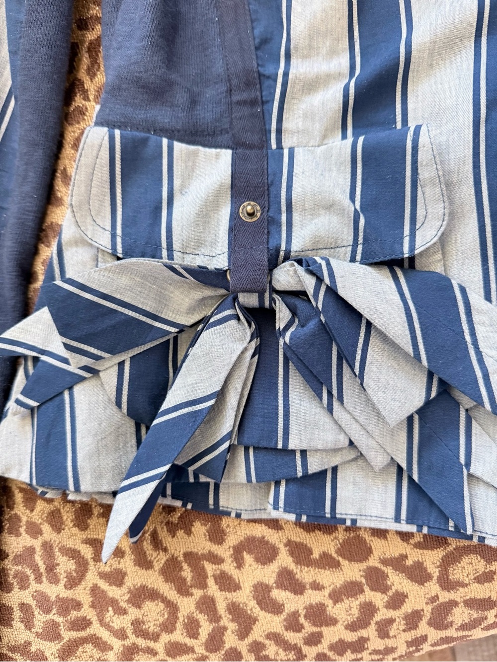 RARE L.A.M.B. Spring 2006 Suit Two-Tone Wide Blue Striped with Bows -12 - Picture 5 of 16